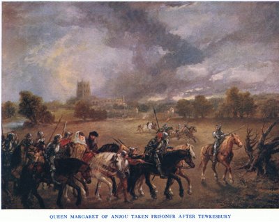 Königin Margarete von Anjou nach Tewkesbury gefangen genommen, aus Cassells Geschichte des britischen Volkes veröffentlicht von der Waverley Book Company Limited, ca. 1940 von John Gilbert
